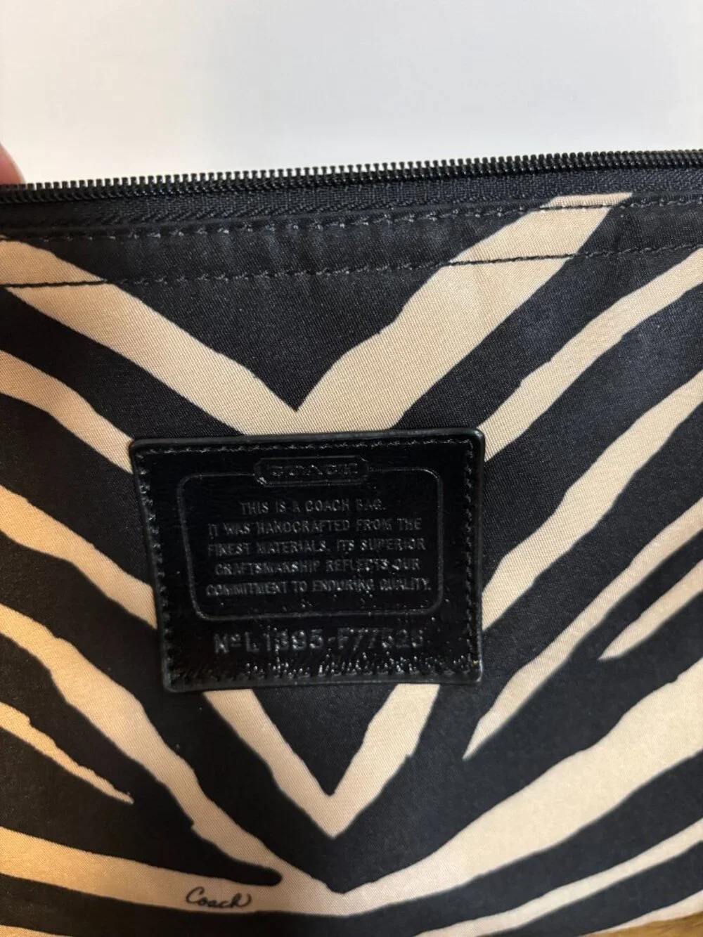 Coach Zebra Print Nylon Cosmetic Weekender Bag Pouch